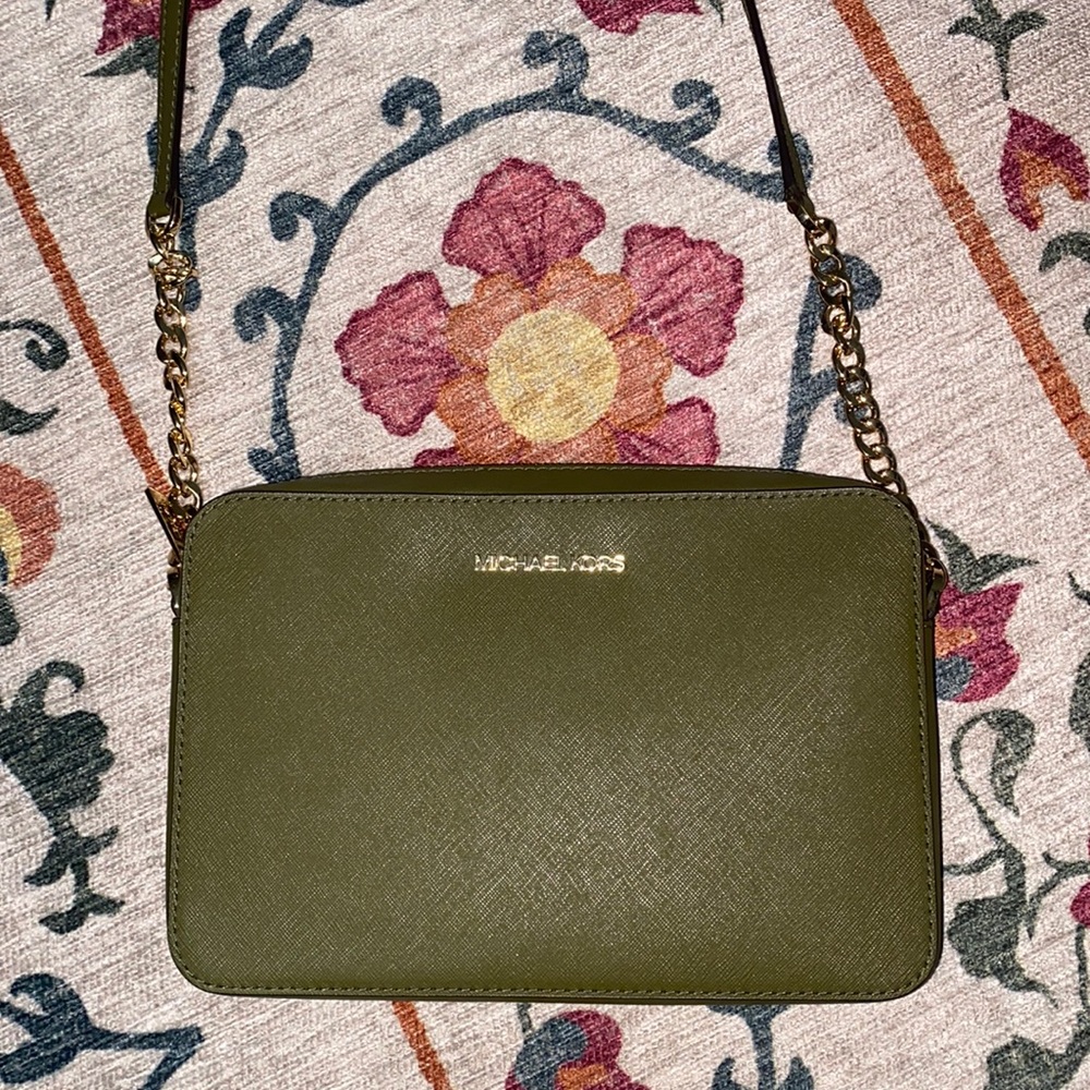 Olive green Michael kors crossbody like new